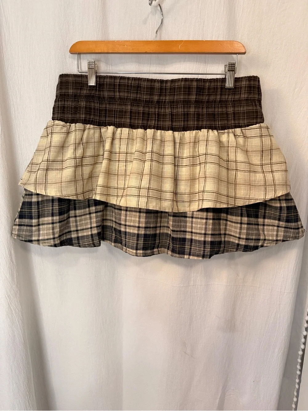 Emerson Lang Academia 3 Tier Plaid Skirt sz XL - Picture 2 of 6